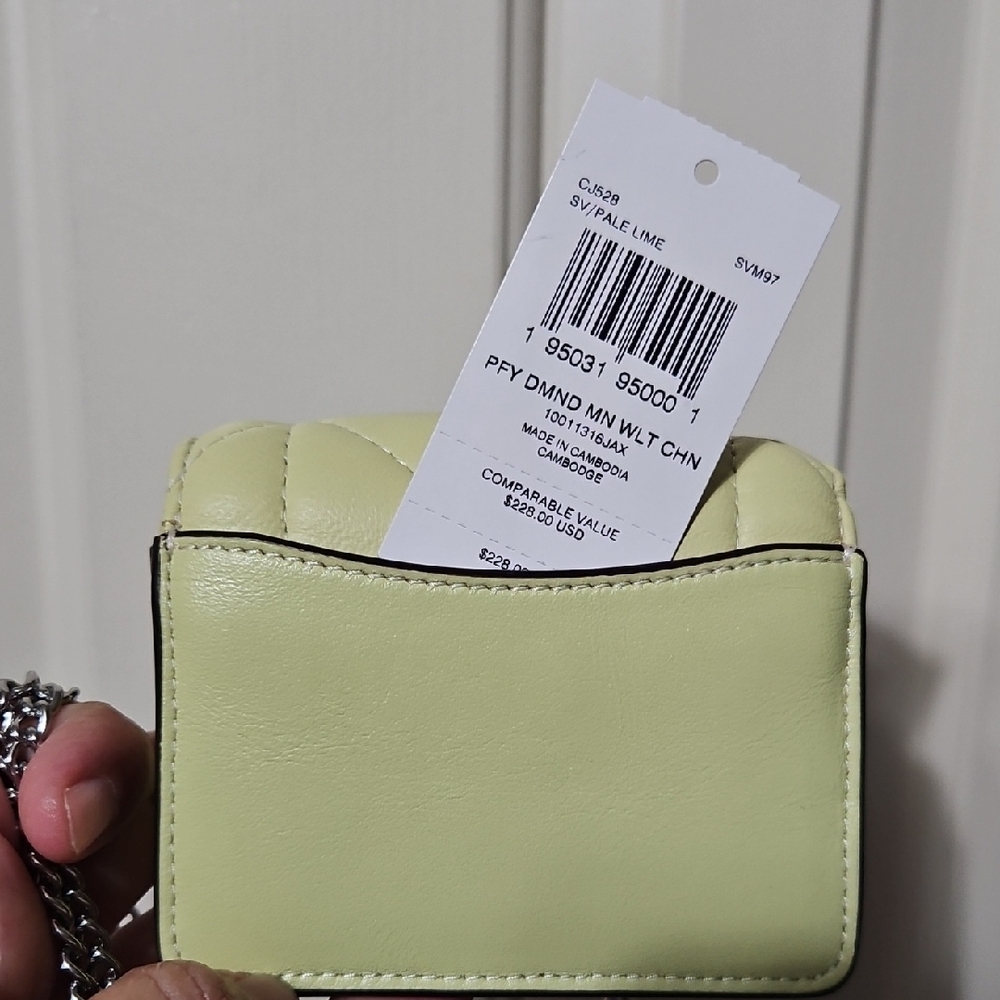 Coach NWT Quilted Leather Mini Card Case Bag - Light Green - Picture 7 of 7